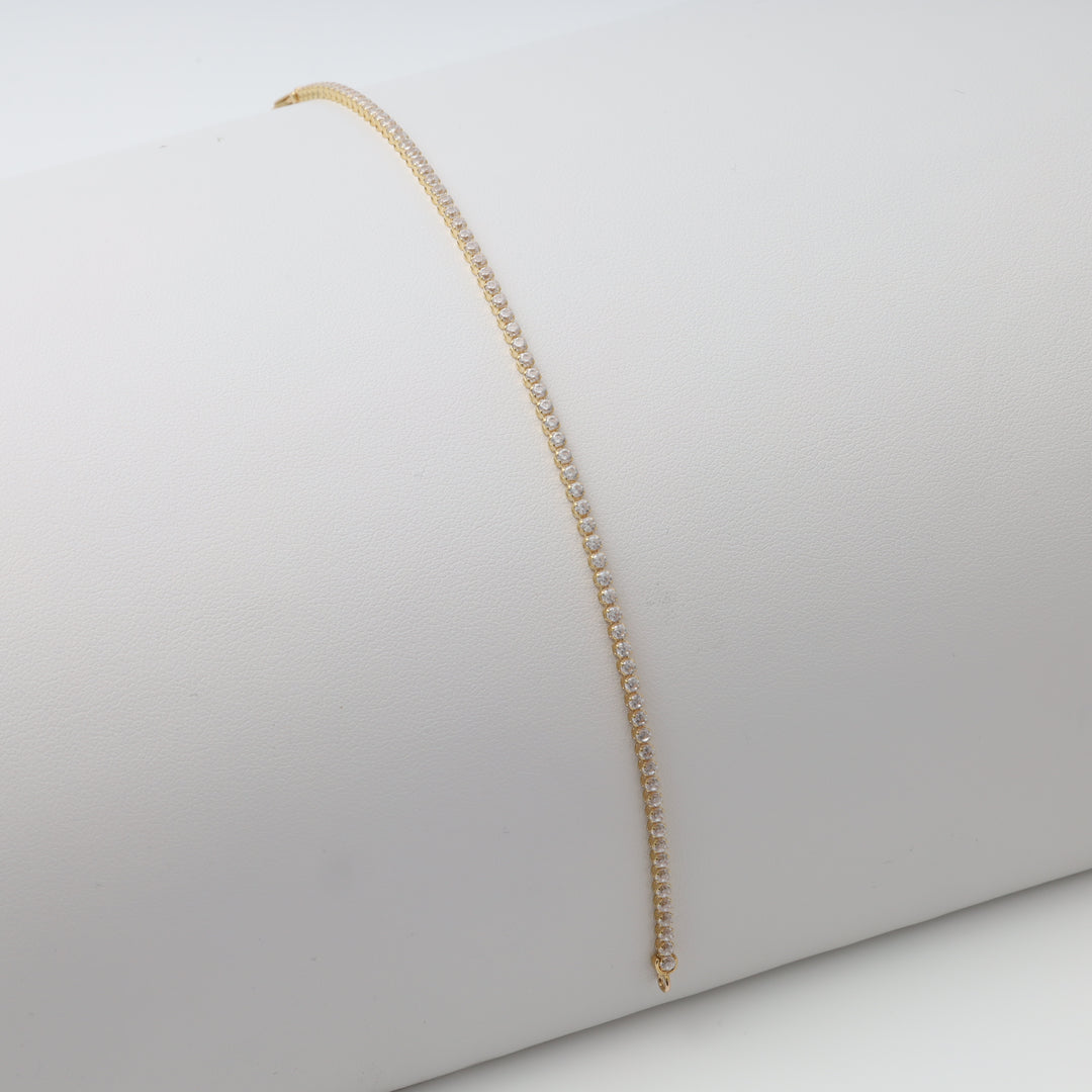 Tennis Bracelet with Cubic Zirconia in 14 K Yellow Gold (585) | Ukrainian Jewelry