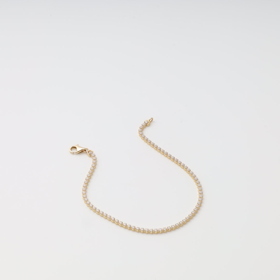 Tennis Bracelet with Cubic Zirconia in 14 K Yellow Gold (585) | Ukrainian Jewelry