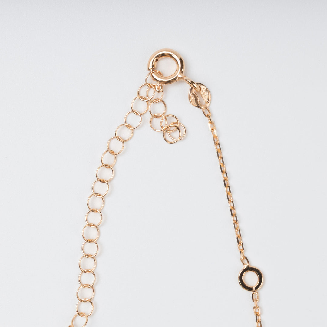 Minimalist Station Necklace 14K (585) Rose Gold with Zirconia | Ukrainian Jewelry