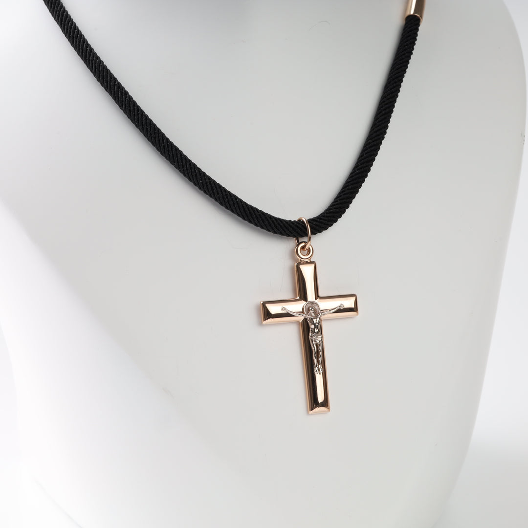 Crucifix Cross Pendant in 14K Rose Gold — Ukrainian Jewelry