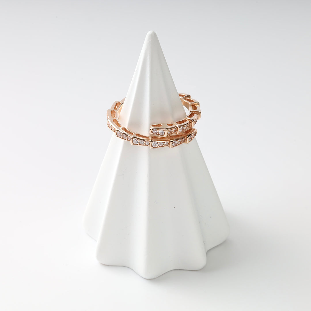 Serpenti Wrap Ring in 14K Rose Gold — angled detail view