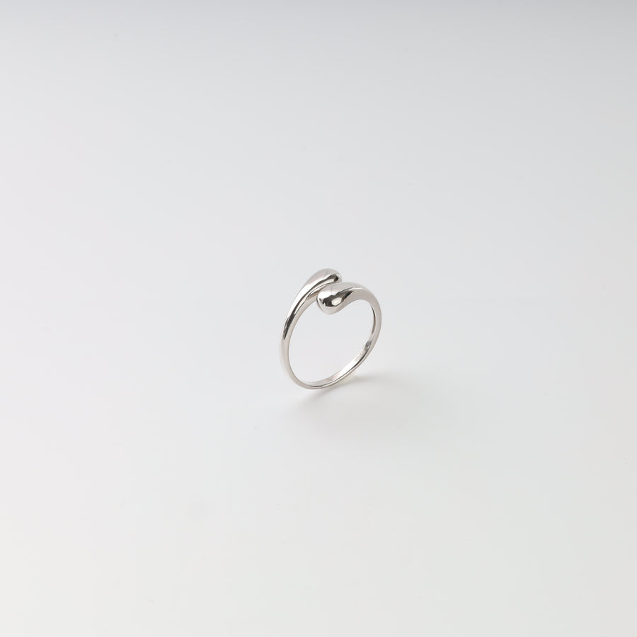Droplet bypass ring sterling silver 925 rhodium plated Ukrainian Jewelry