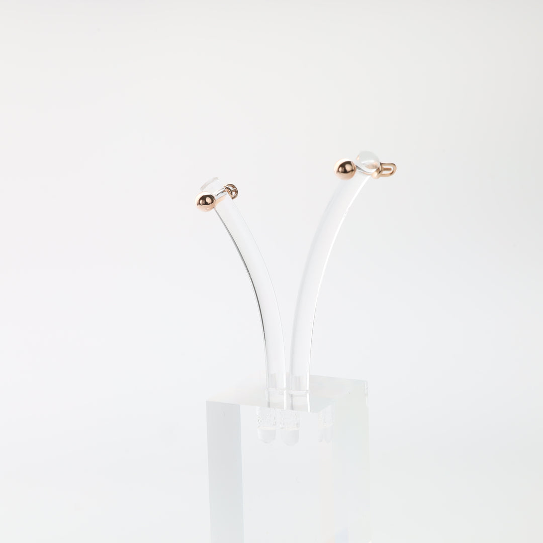 Gold ball screw-back stud earrings 14K rose gold 585 Ukrainian Jewelry