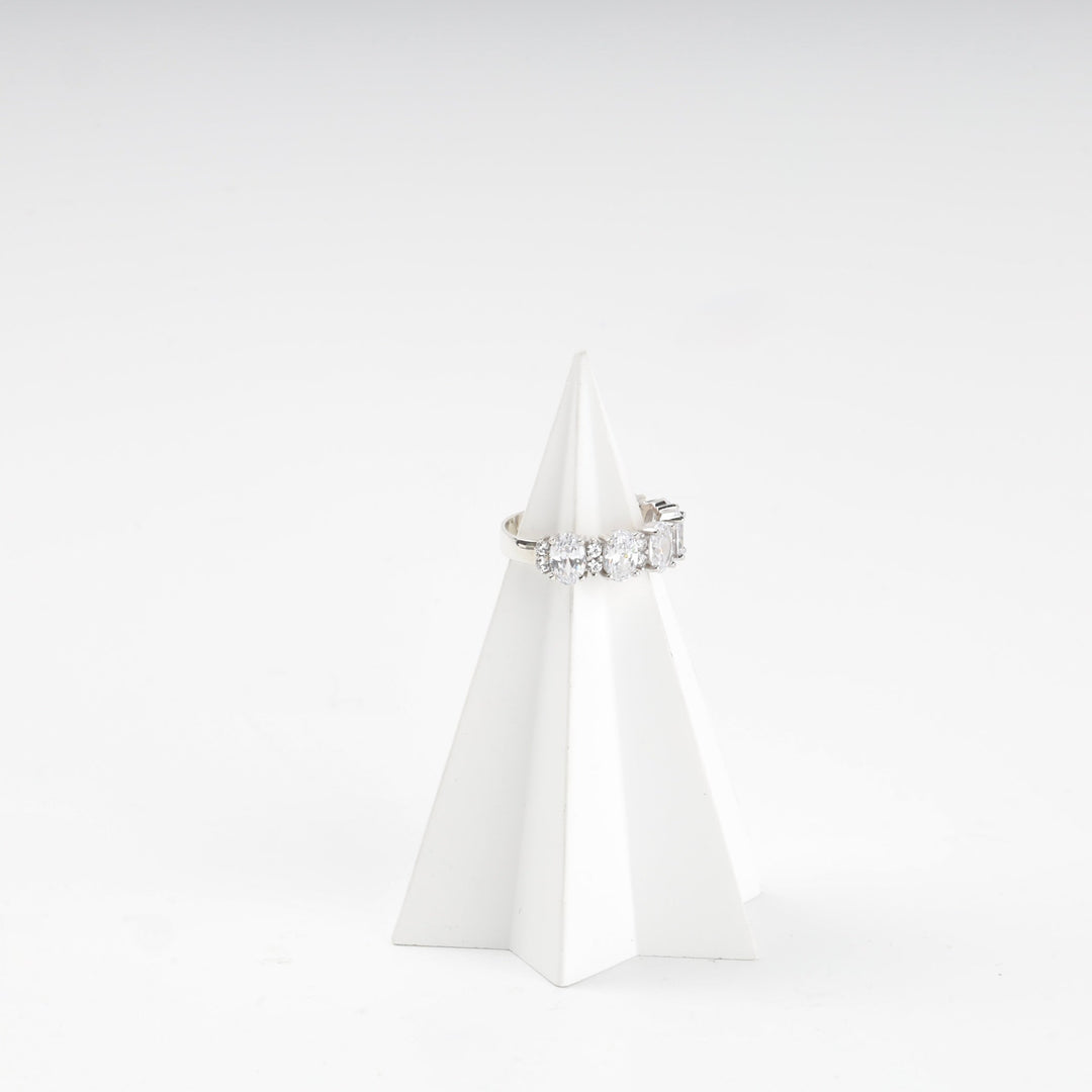 Rhodium-Plated Silver 925 Oval Cubic Zirconia Ring | Ukrainian Jewelry
