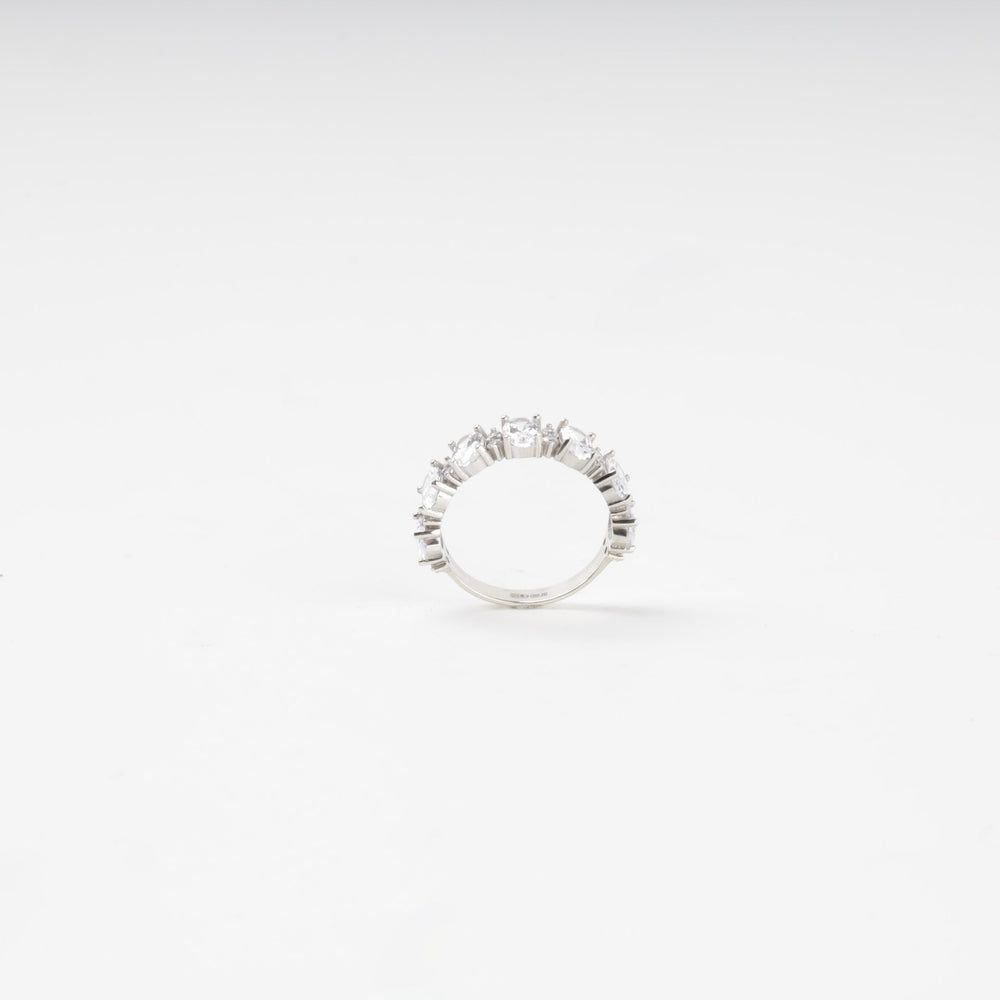 Rhodium-Plated Silver 925 Oval Cubic Zirconia Ring | Ukrainian Jewelry