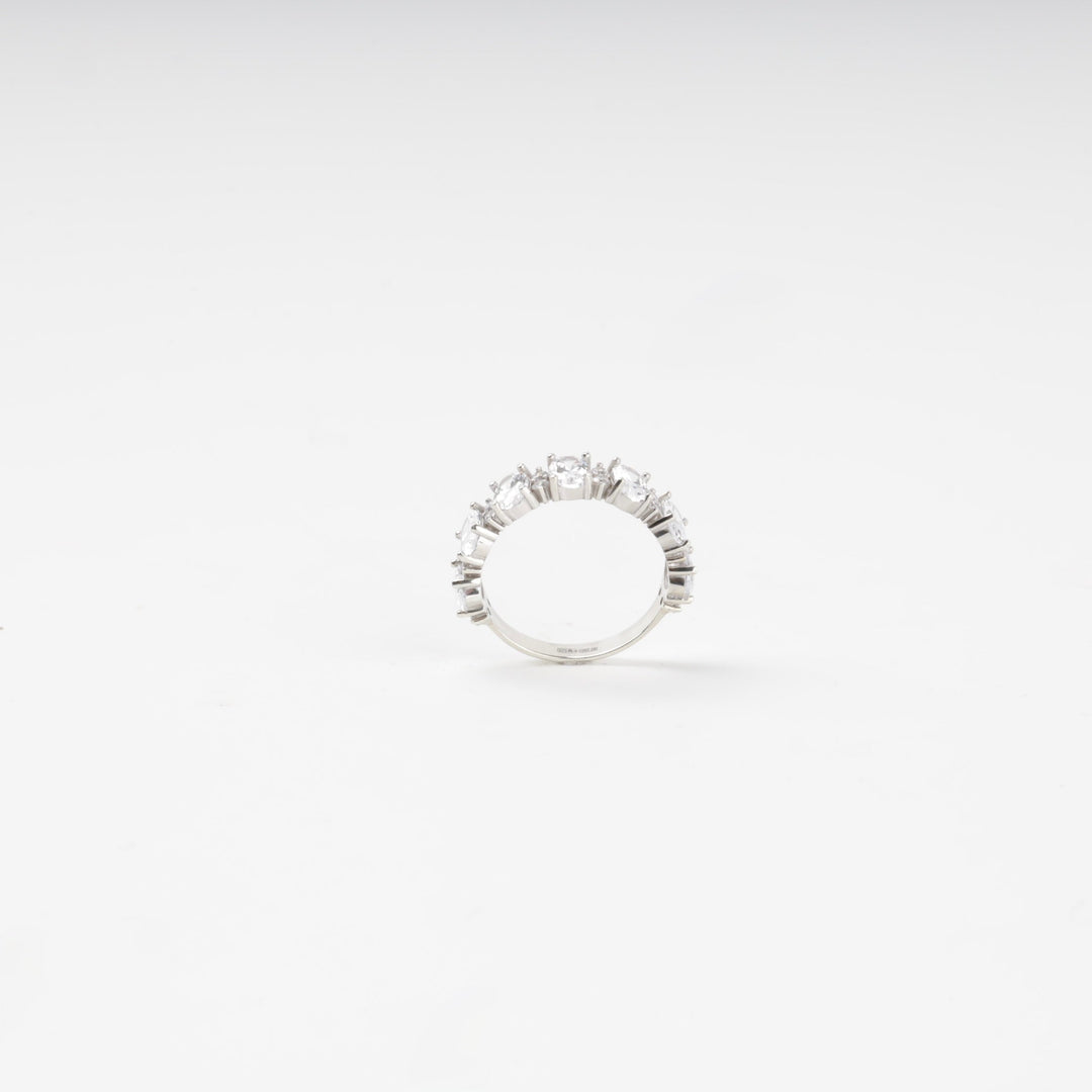 Rhodium-Plated Silver 925 Oval Cubic Zirconia Ring | Ukrainian Jewelry