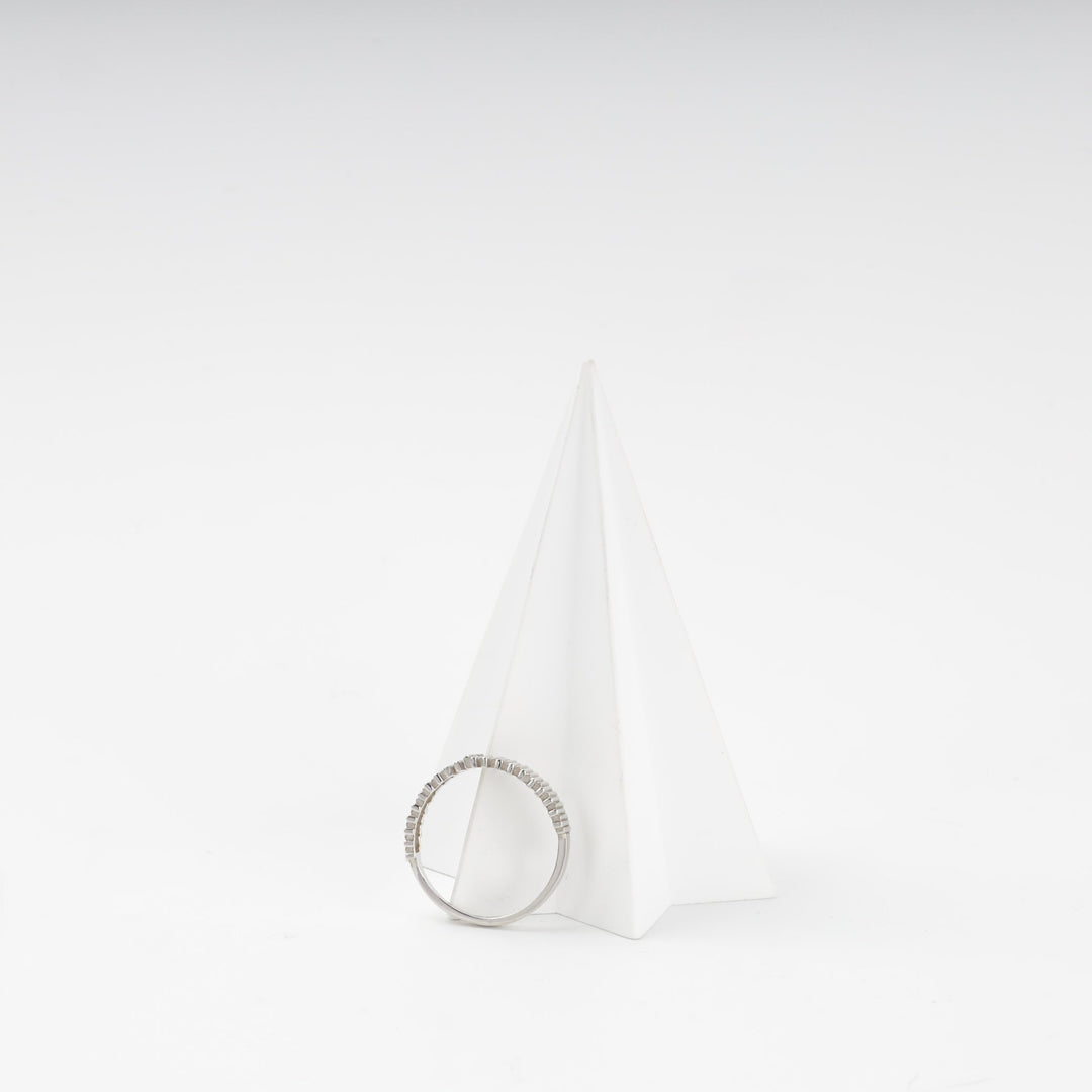 Silver 925 Soundwave Bar Ring with Cubic Zirconia | Ukrainian Jewelry