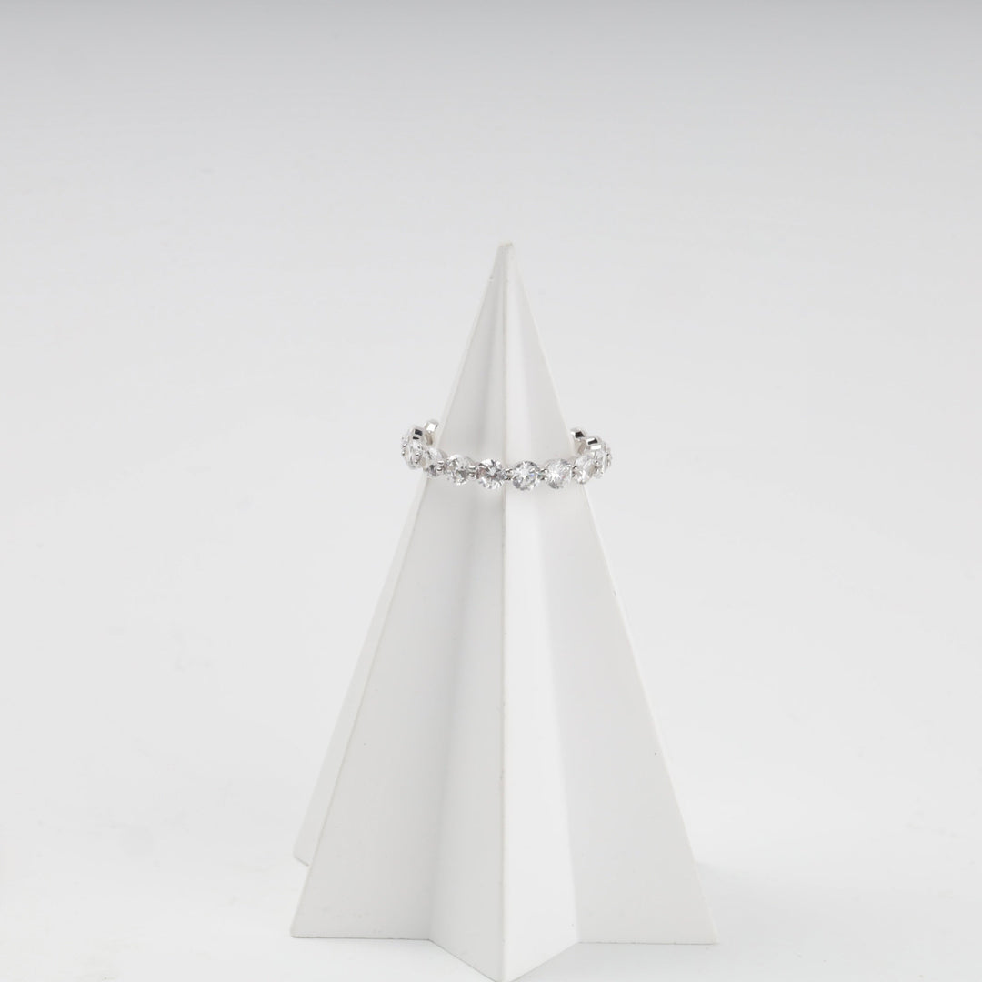 Rhodium-Plated Silver 925 Cubic Zirconia Eternity Ring | Ukrainian Jewelry