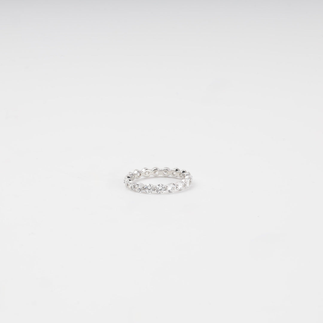 Rhodium-Plated Silver 925 Cubic Zirconia Eternity Ring | Ukrainian Jewelry