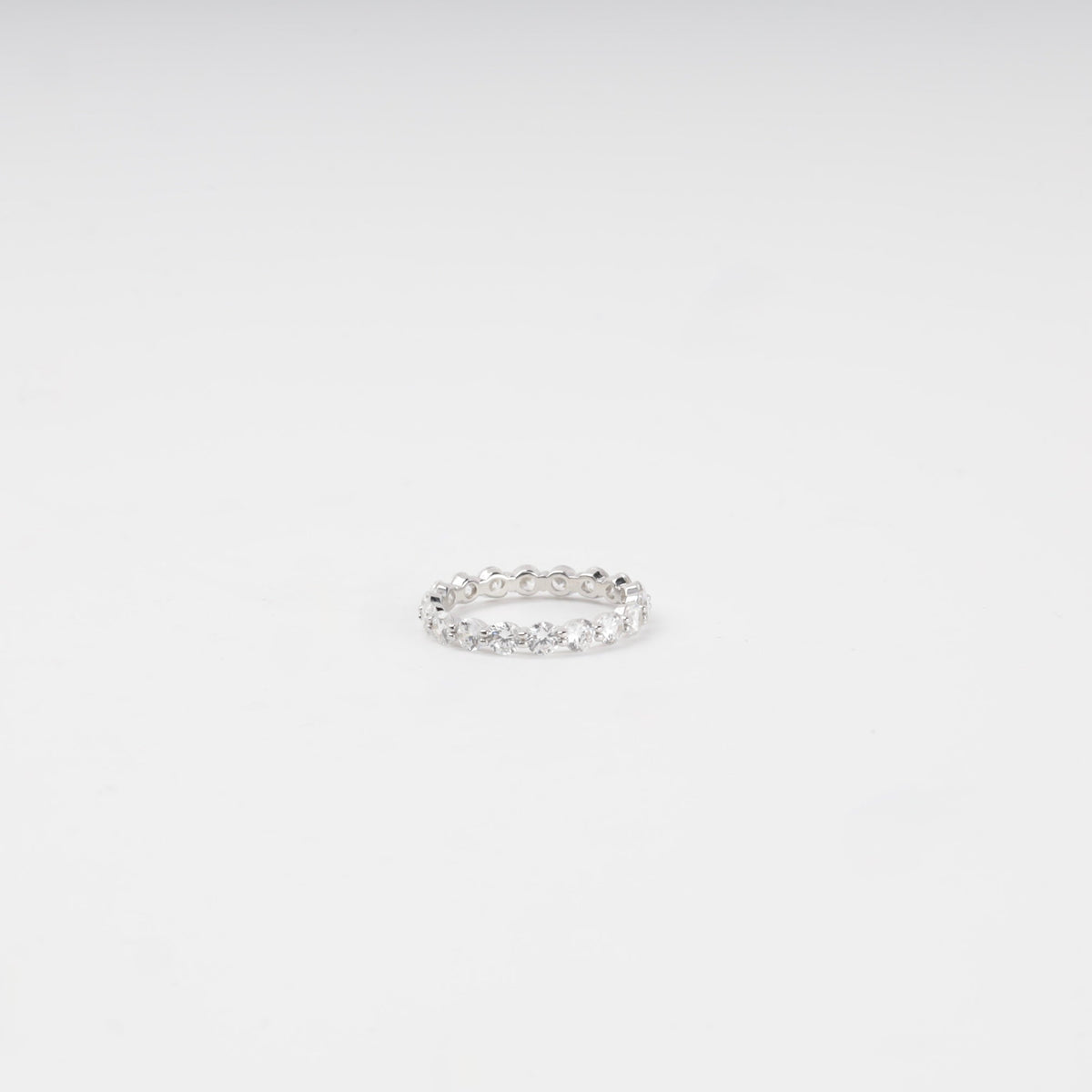 Rhodium-Plated Silver 925 Cubic Zirconia Eternity Ring | Ukrainian Jewelry
