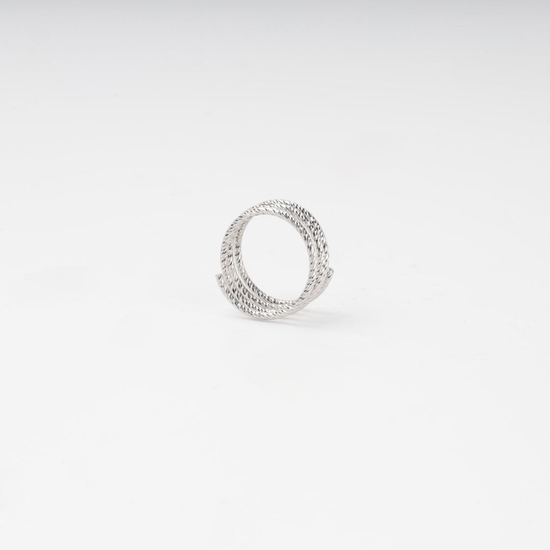 Silver 925 Diamond-Cut Multi-Wrap Open Ring | Ukrainian Jewelry