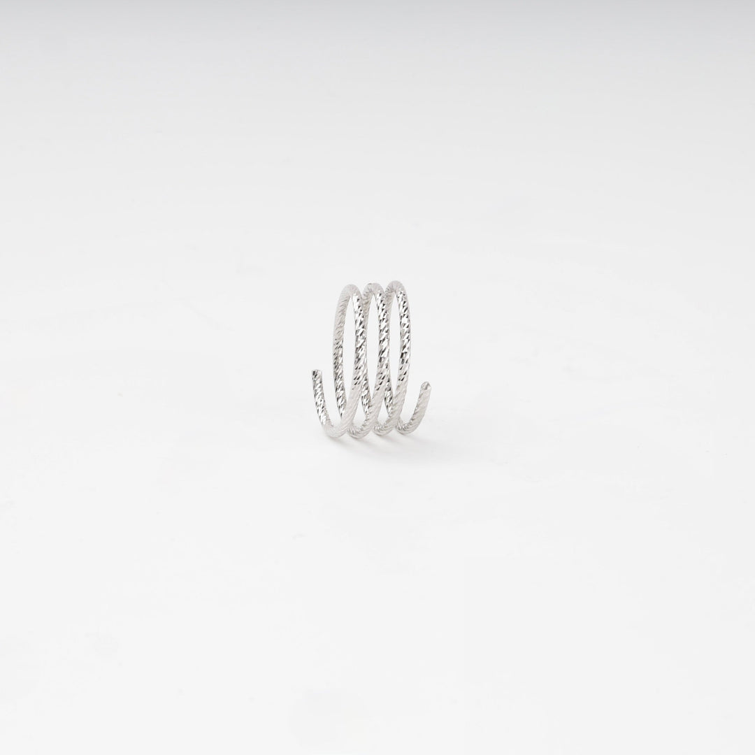 Silver 925 Diamond-Cut Multi-Wrap Open Ring | Ukrainian Jewelry
