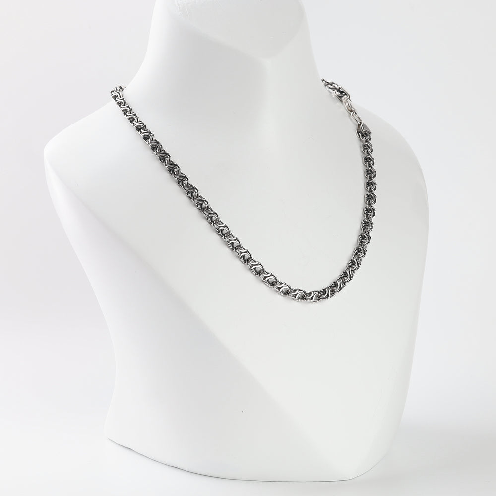 Sterling silver 925 mens chain with double streamlet weave