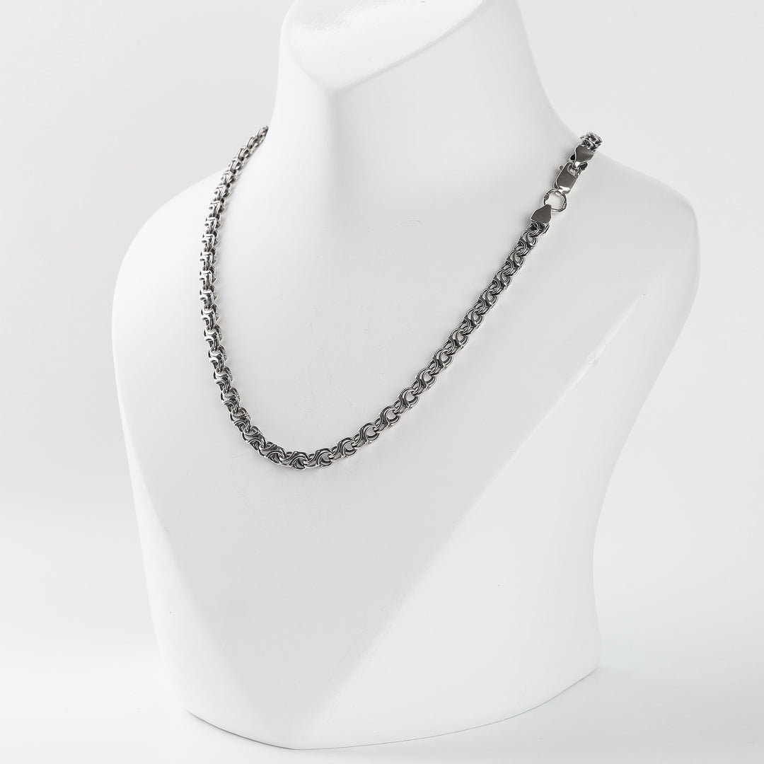 Silver chain necklace with lobster clasp, full view