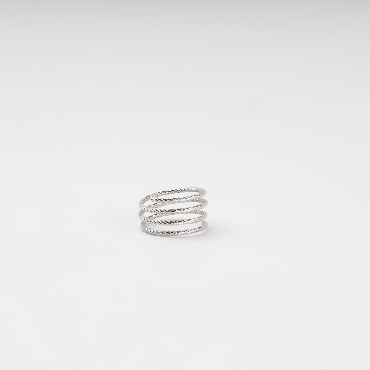 Silver 925 Diamond-Cut Multi-Wrap Open Ring | Ukrainian Jewelry