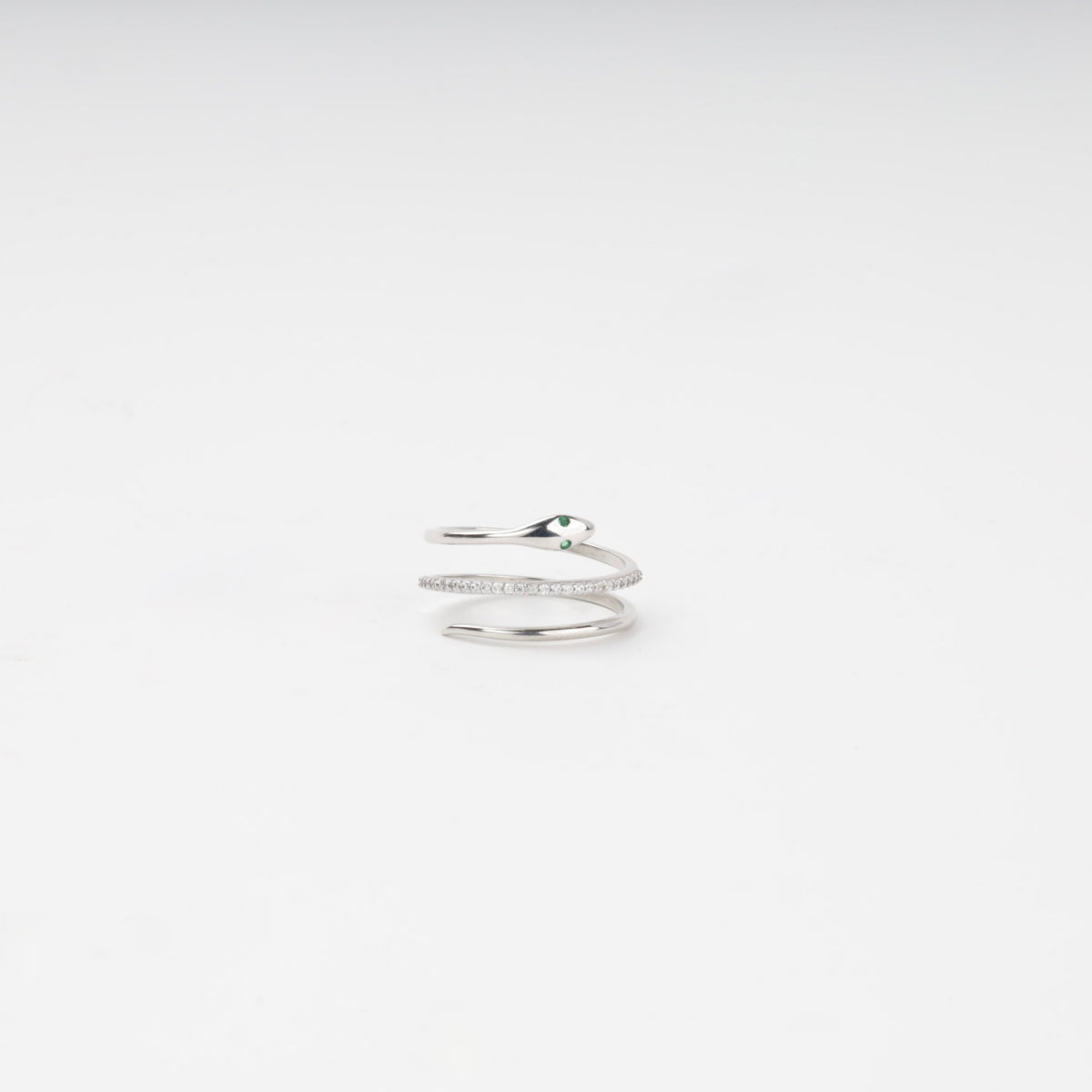 Silver 925 Snake Wrap Ring with Cubic Zirconia | Ukrainian Jewelry