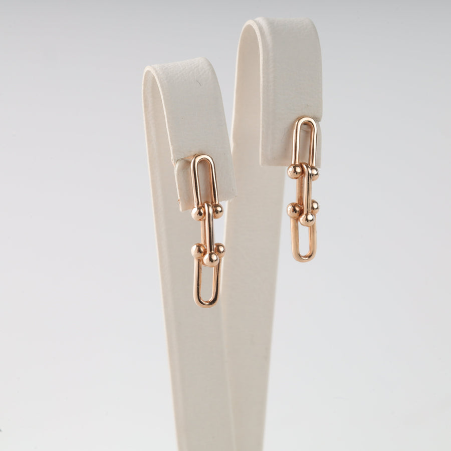 Rose Gold 585 Hanging Chain Link Earrings | Ukrainian Jewelry
