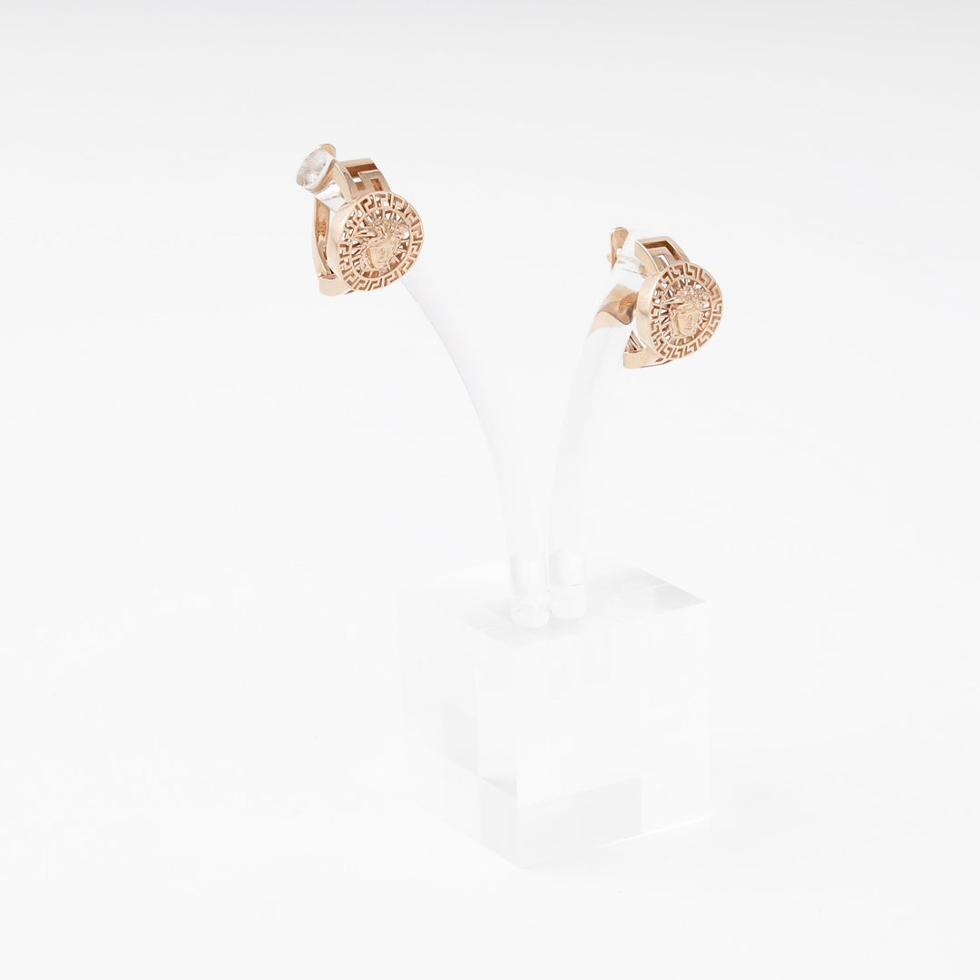 Rose Gold 585 Earrings with Medusa Gorgon Motif | Ukrainian Jewelry