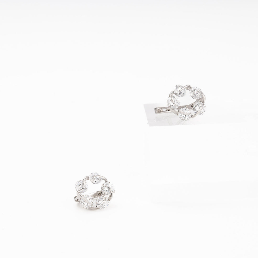 Silver 925 CZ Circle Cluster Earrings | Ukrainian Jewelry
