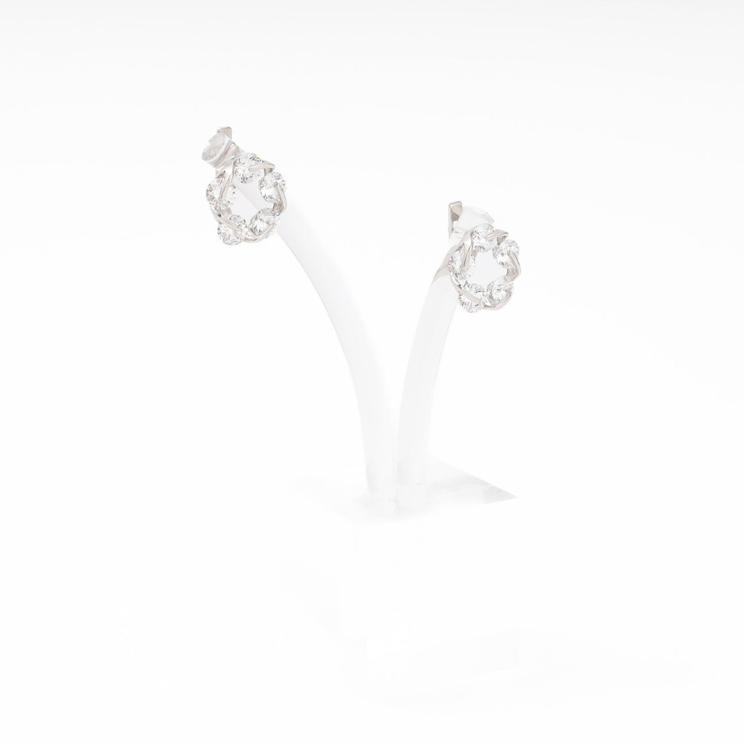 Silver 925 CZ Circle Cluster Earrings | Ukrainian Jewelry