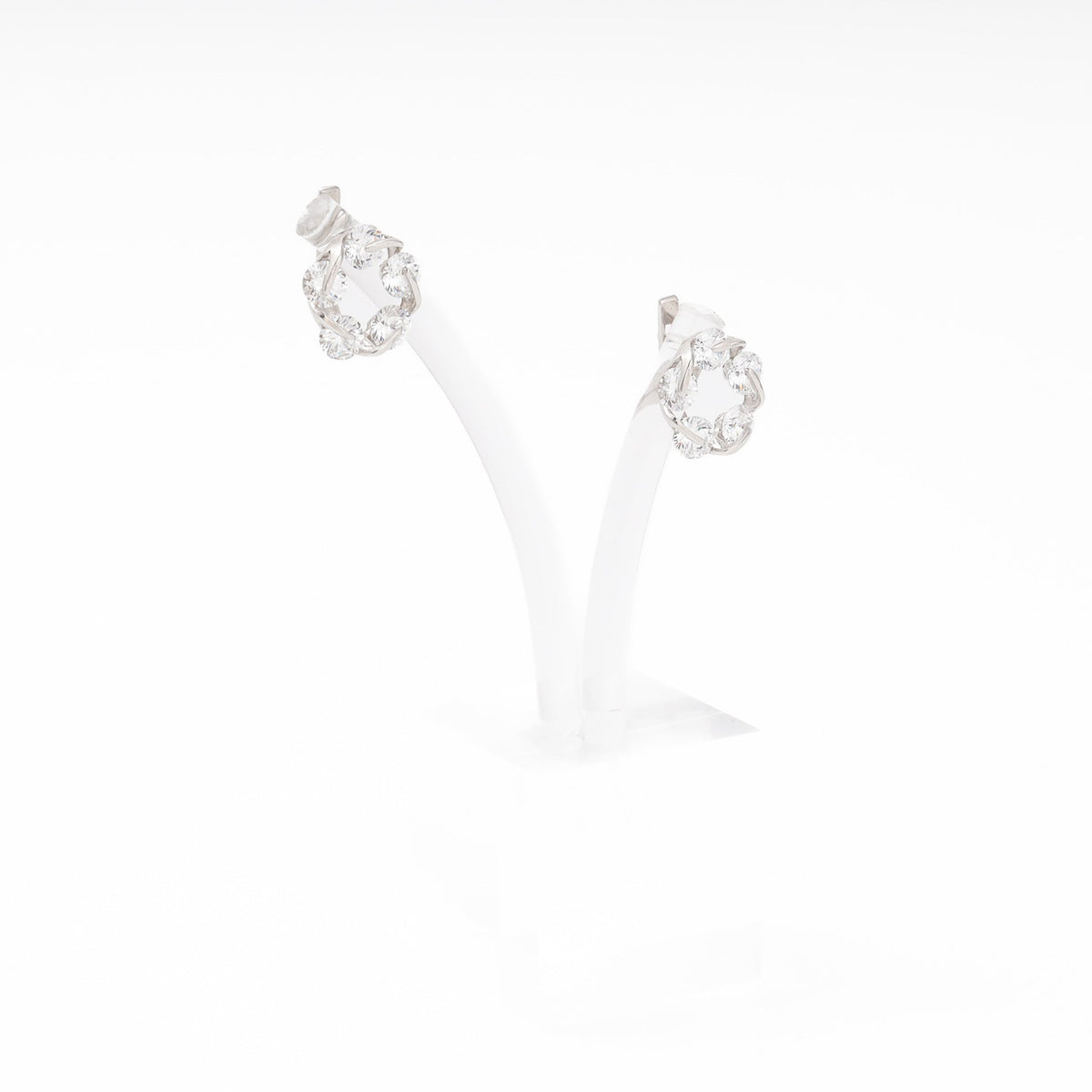Silver 925 CZ Circle Cluster Earrings | Ukrainian Jewelry