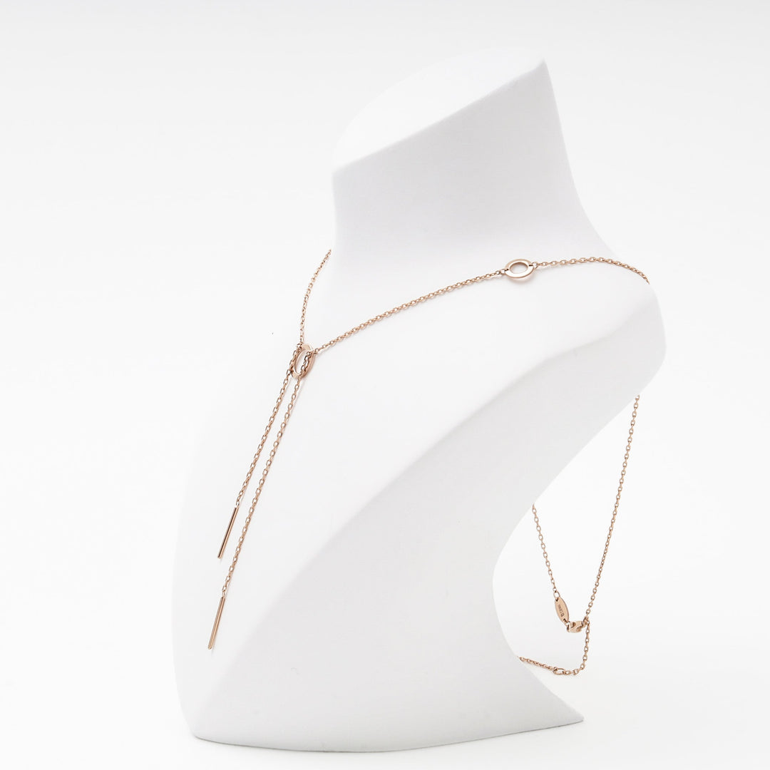 Rose Gold 585 Station Necklace with Circle Elements and Arrow Drop | Ukrainian Jewelry