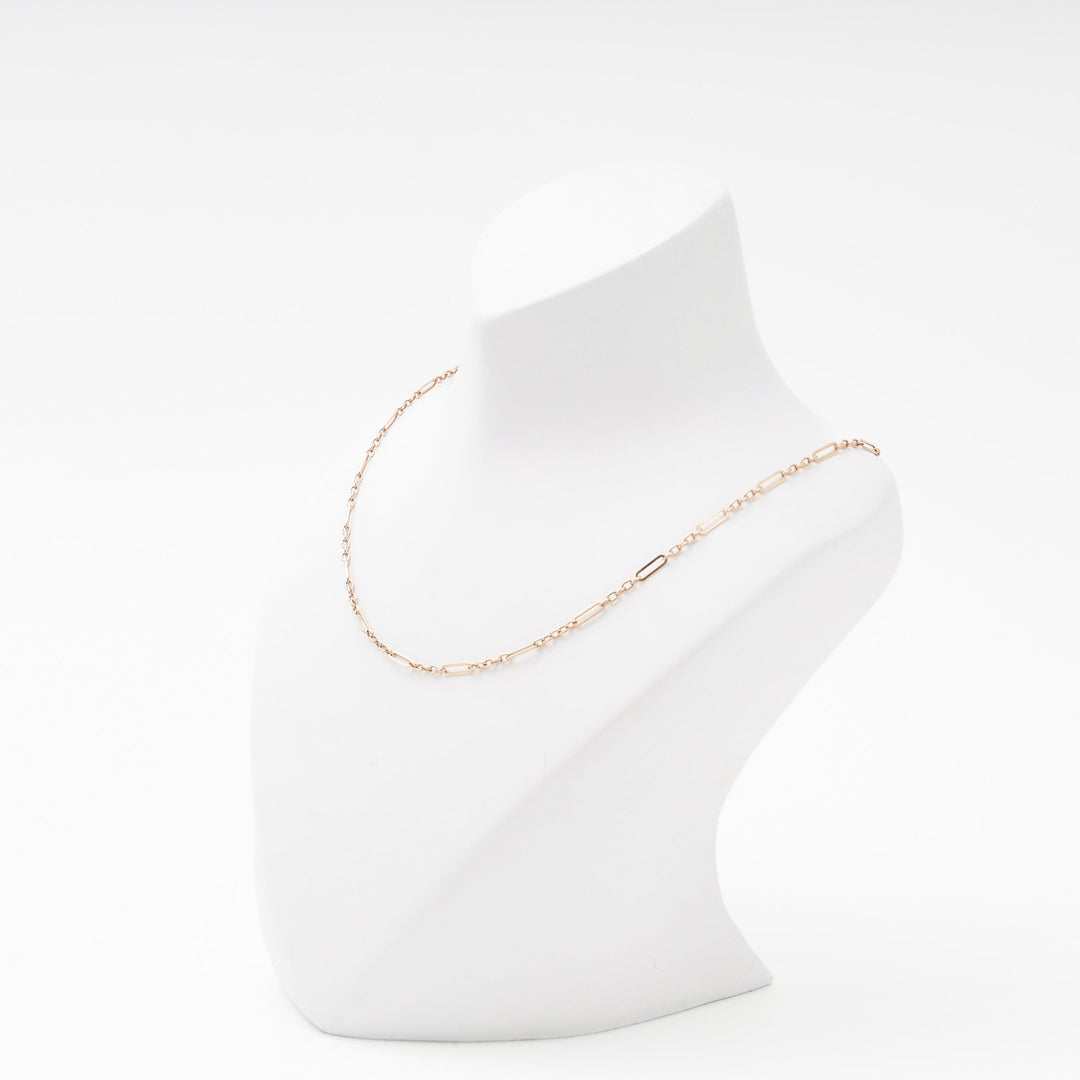 Rose Gold 585 Paperclip Chain Necklace | Ukrainian Jewelry