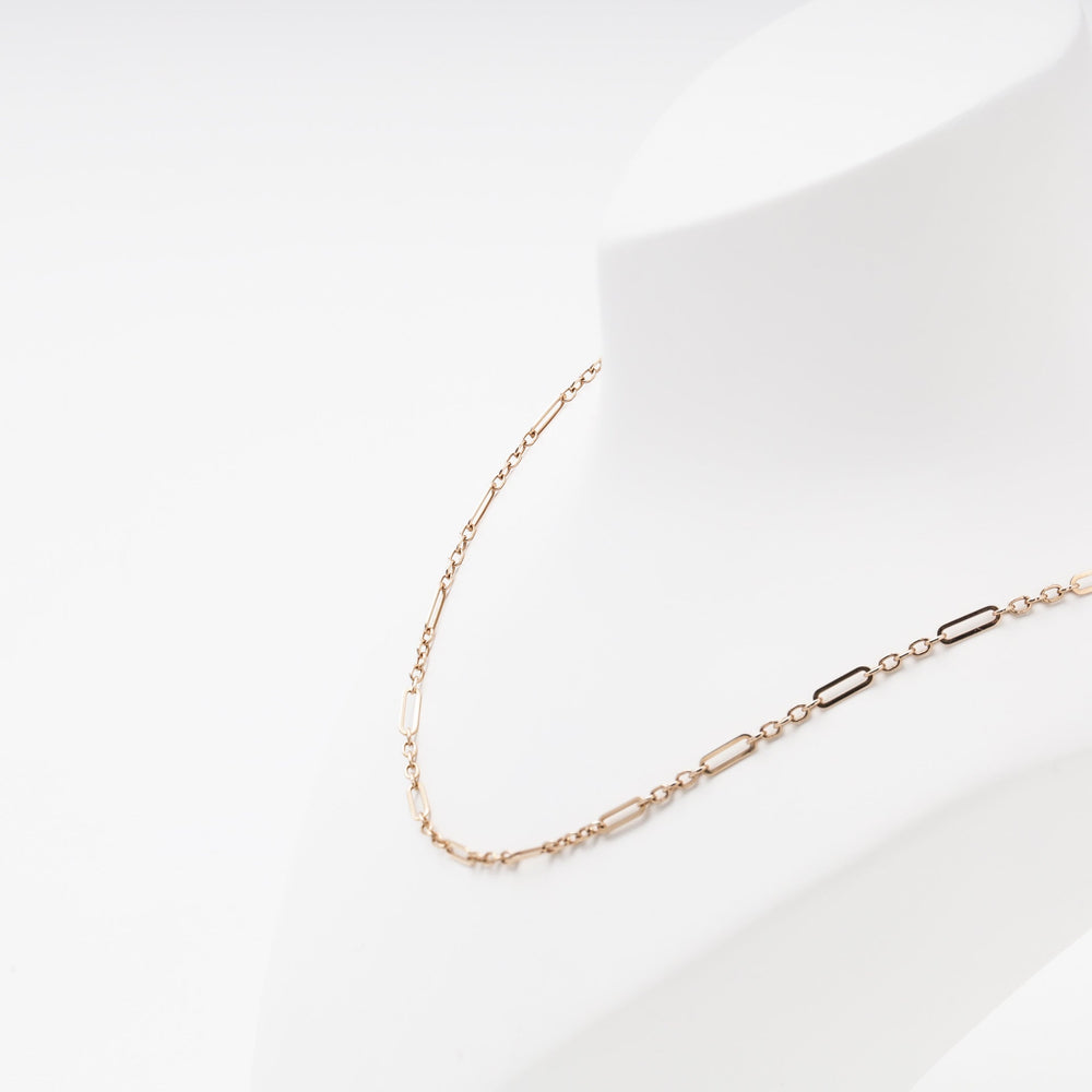 Rose Gold 585 Paperclip Chain Necklace | Ukrainian Jewelry