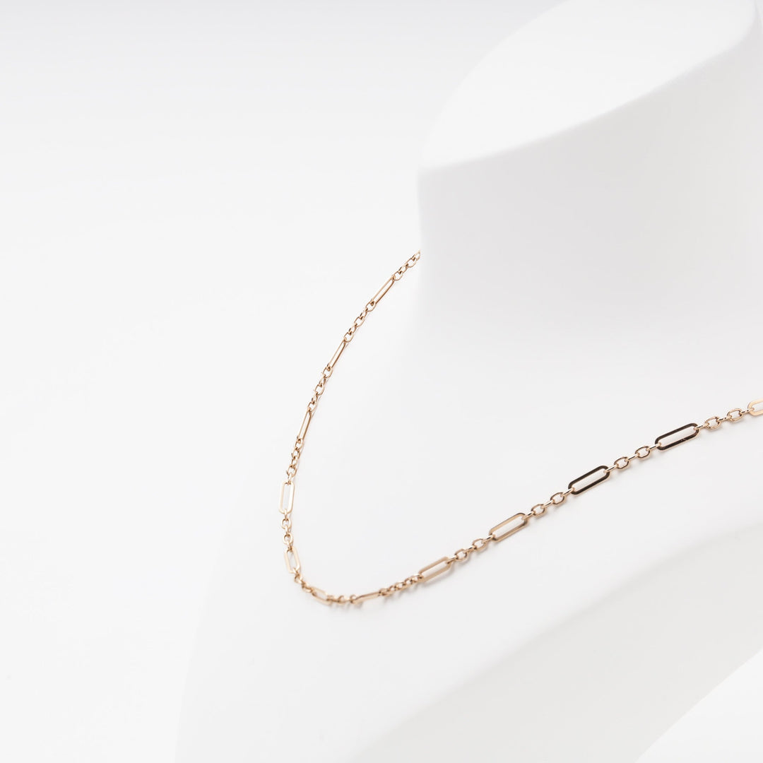 Rose Gold 585 Paperclip Chain Necklace | Ukrainian Jewelry