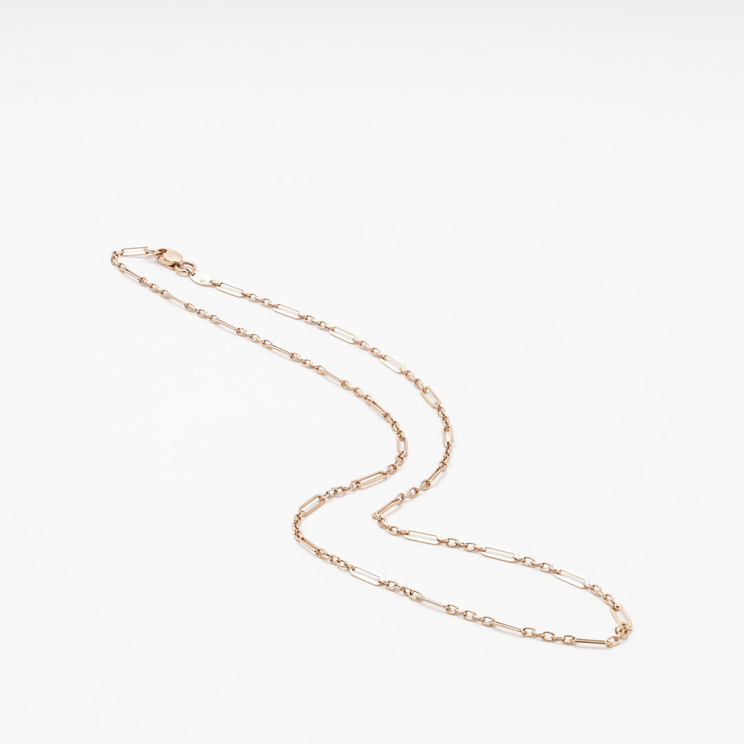 Rose Gold 585 Paperclip Chain Necklace | Ukrainian Jewelry