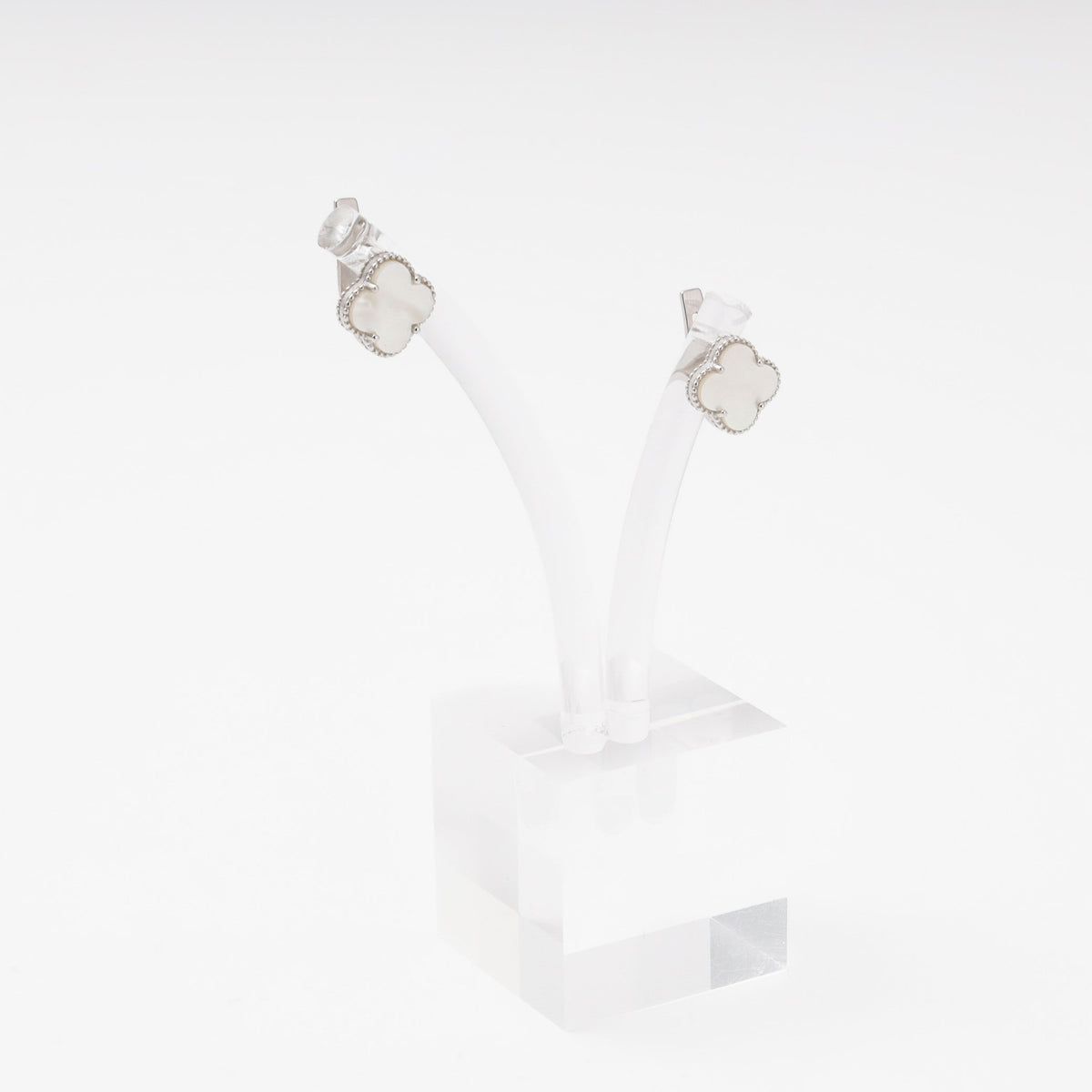 Silver 925 Earrings with Mother-of-Pearl Clover | Ukrainian Jewelry