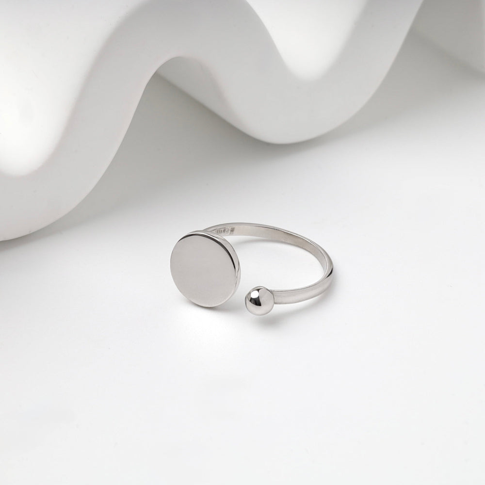 Silver 925 Open Disc and Ball Ring | Ukrainian Jewelry