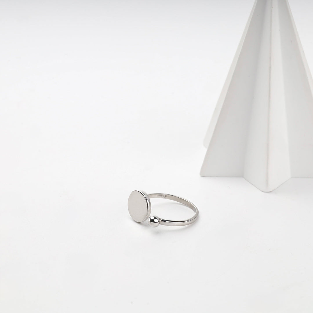 Silver 925 Open Disc and Ball Ring | Ukrainian Jewelry