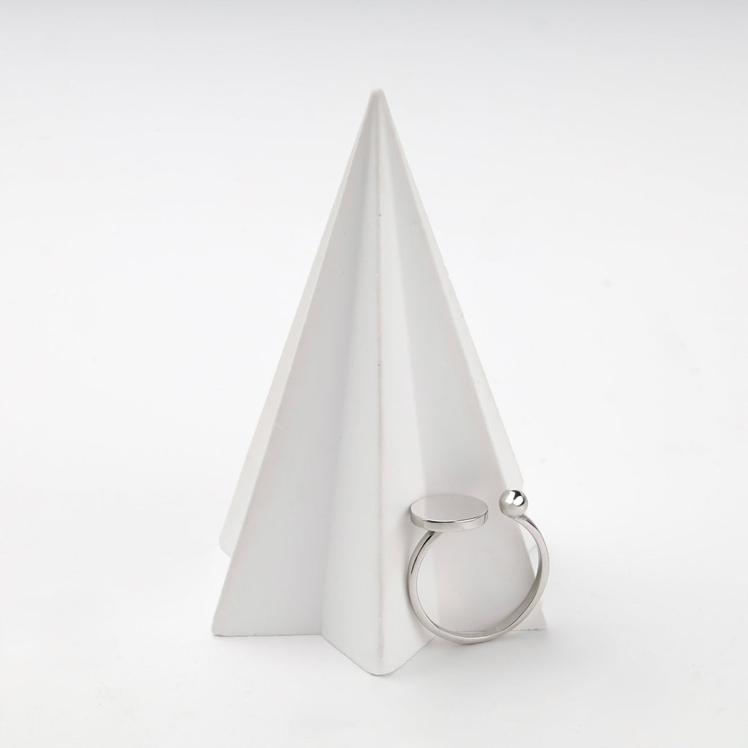 Silver 925 Open Disc and Ball Ring | Ukrainian Jewelry