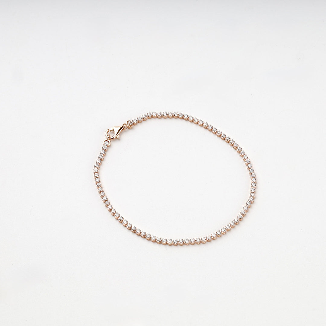 Rose Gold 14K (585) Cubic Zirconia Tennis Bracelet | Ukrainian Jewelry