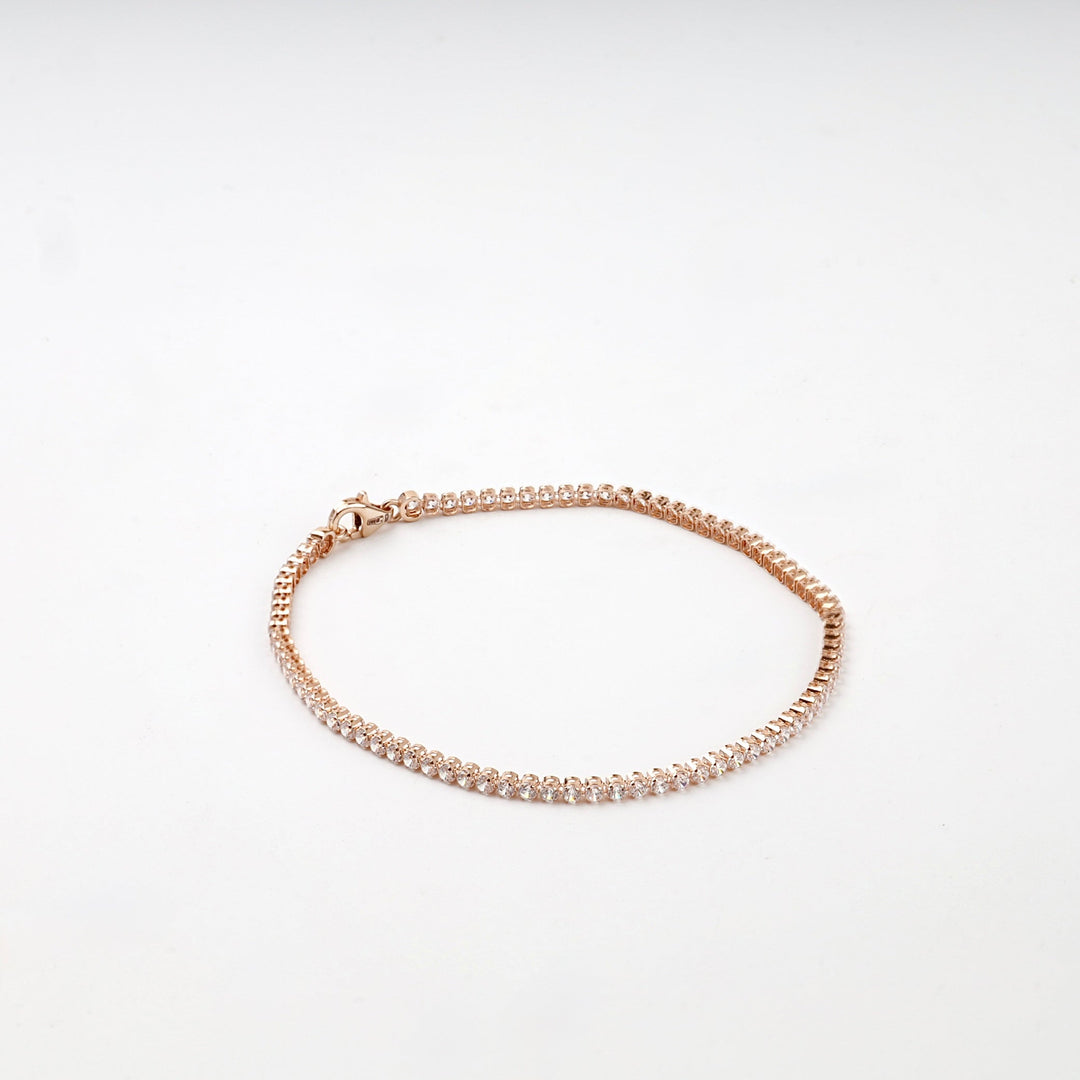 Rose Gold 14K (585) Cubic Zirconia Tennis Bracelet | Ukrainian Jewelry