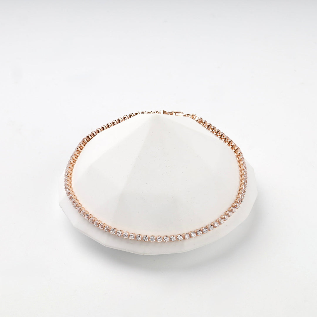 Rose Gold 14K (585) Cubic Zirconia Tennis Bracelet | Ukrainian Jewelry