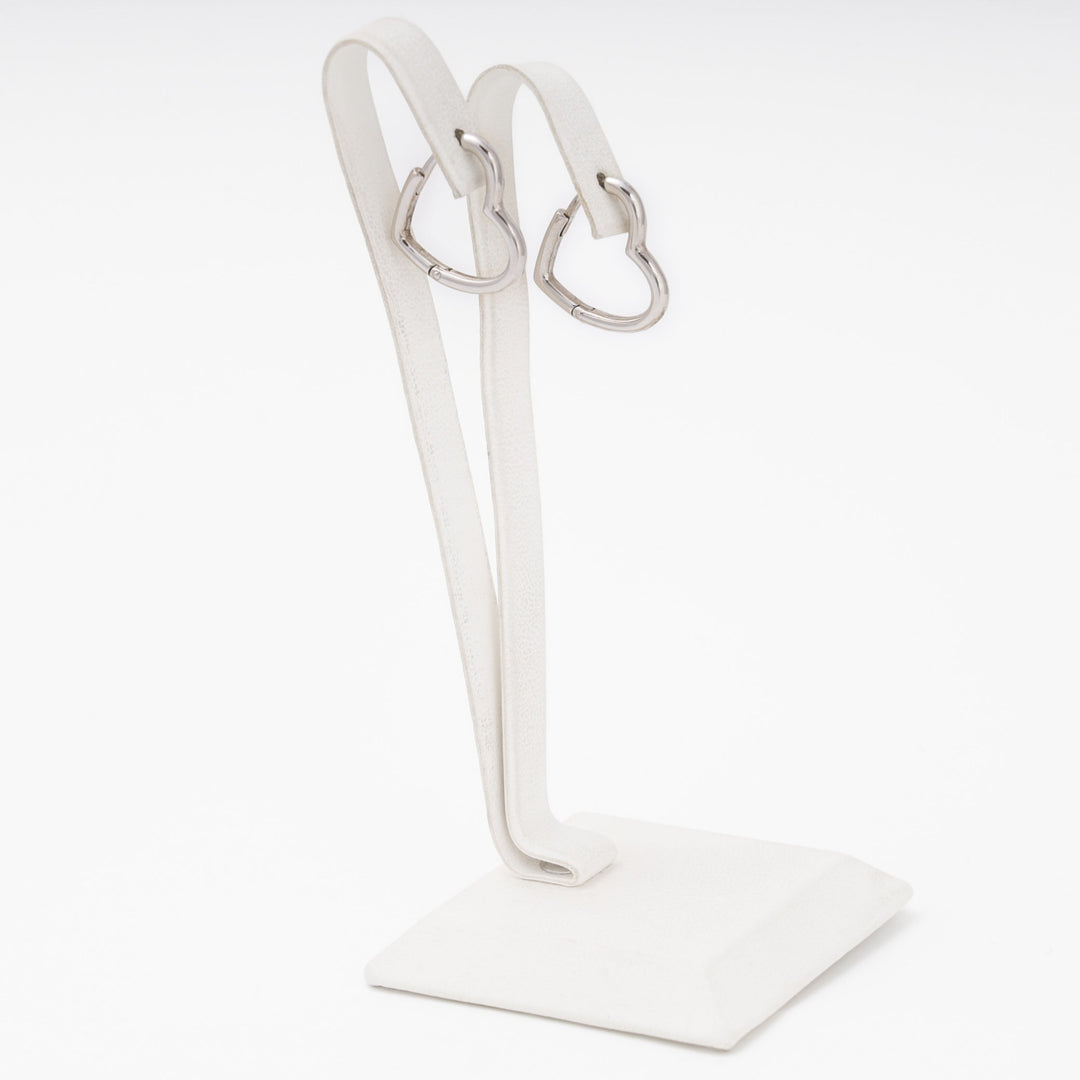 Silver 925 Heart Hoop Earrings | Ukrainian Jewelry