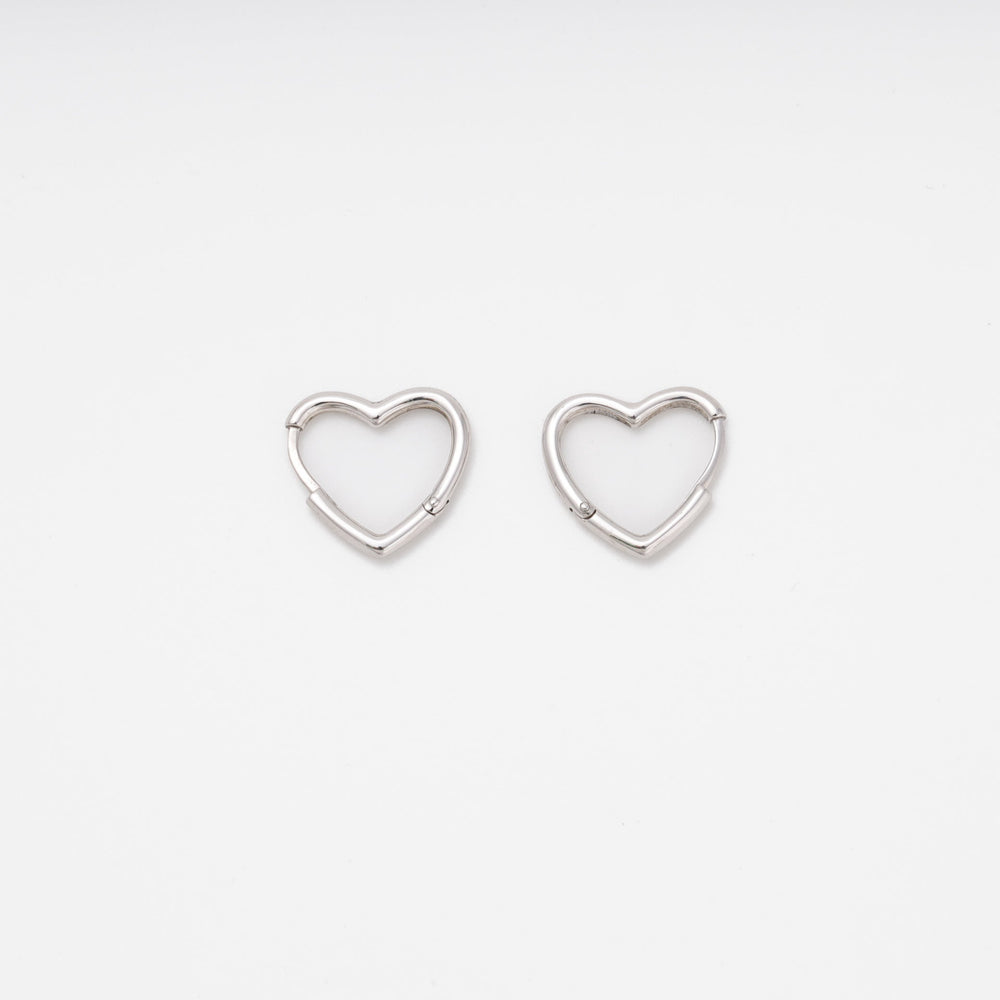 Silver 925 Heart Hoop Earrings | Ukrainian Jewelry