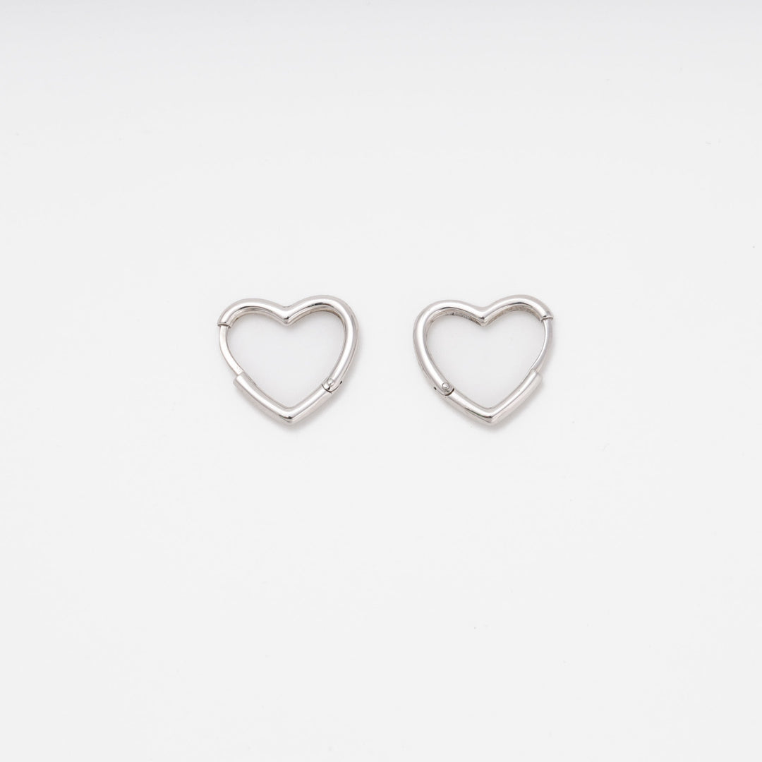 Silver 925 Heart Hoop Earrings | Ukrainian Jewelry