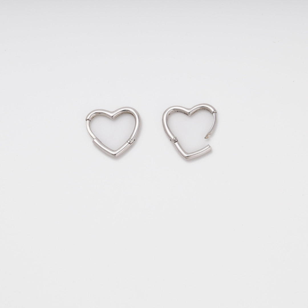 Silver 925 Heart Hoop Earrings | Ukrainian Jewelry