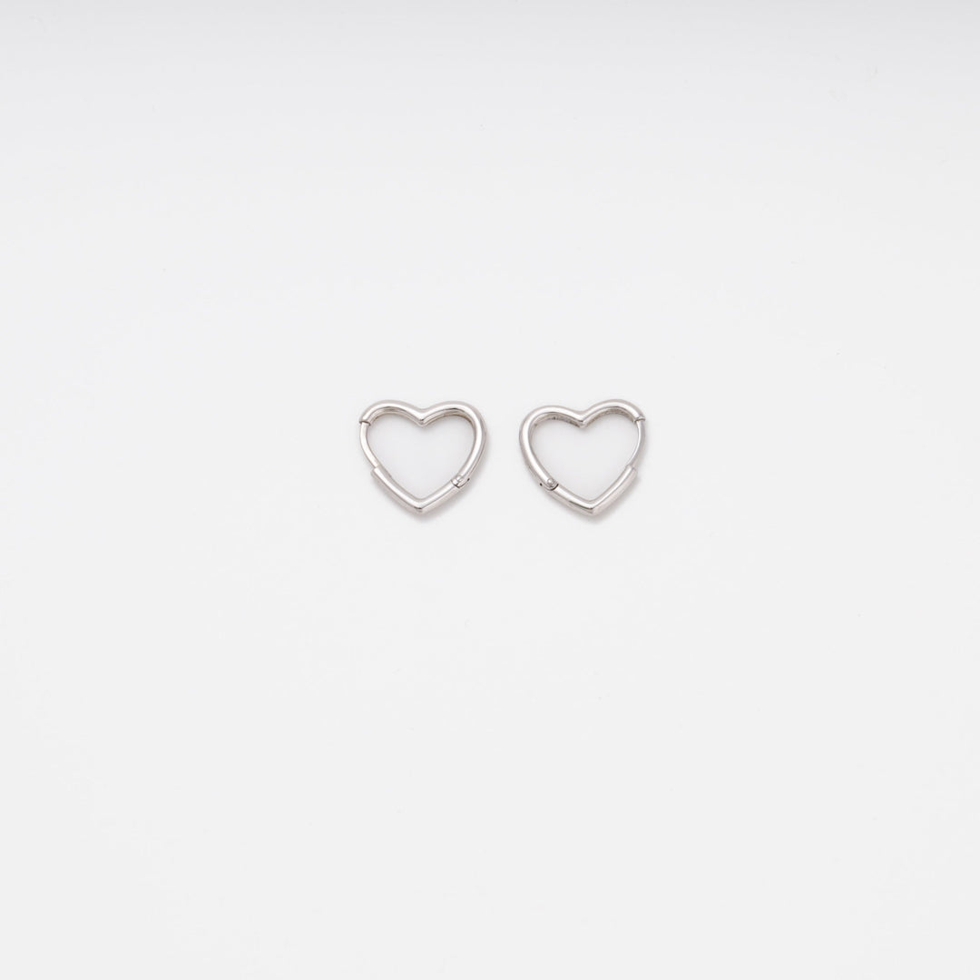 Silver 925 Heart Hoop Earrings | Ukrainian Jewelry