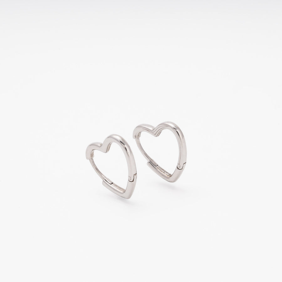 Silver 925 Heart Hoop Earrings | Ukrainian Jewelry