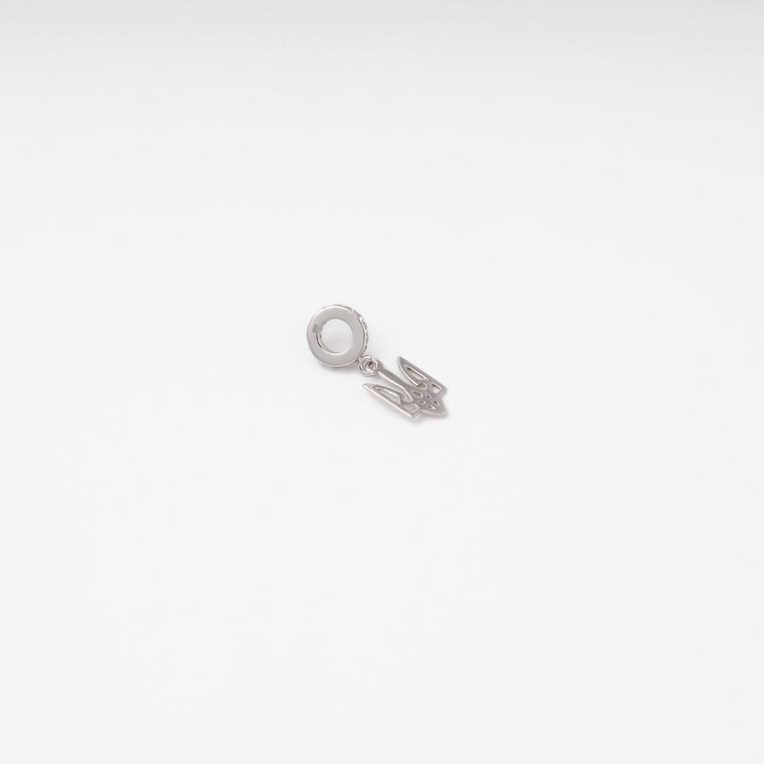 Silver 925 Trident Charm with CZ Bail | Ukrainian Jewelry