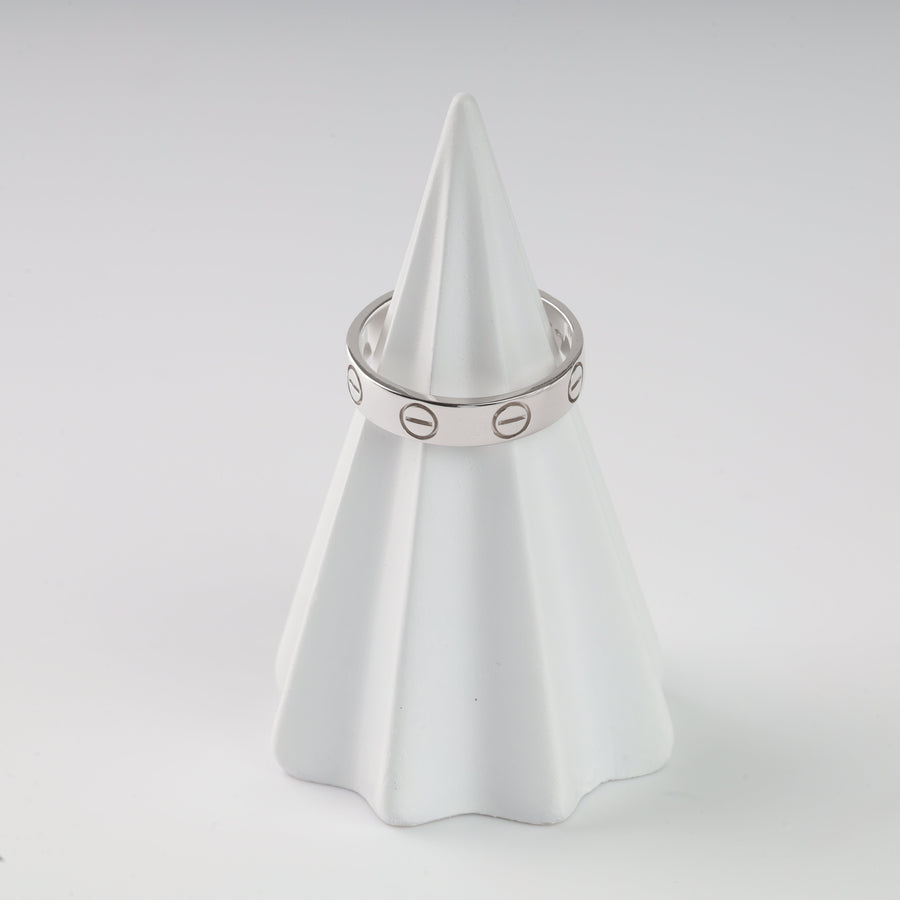 Nail Head Carved Band Ring 14K (585) White Gold | Ukrainian Jewelry