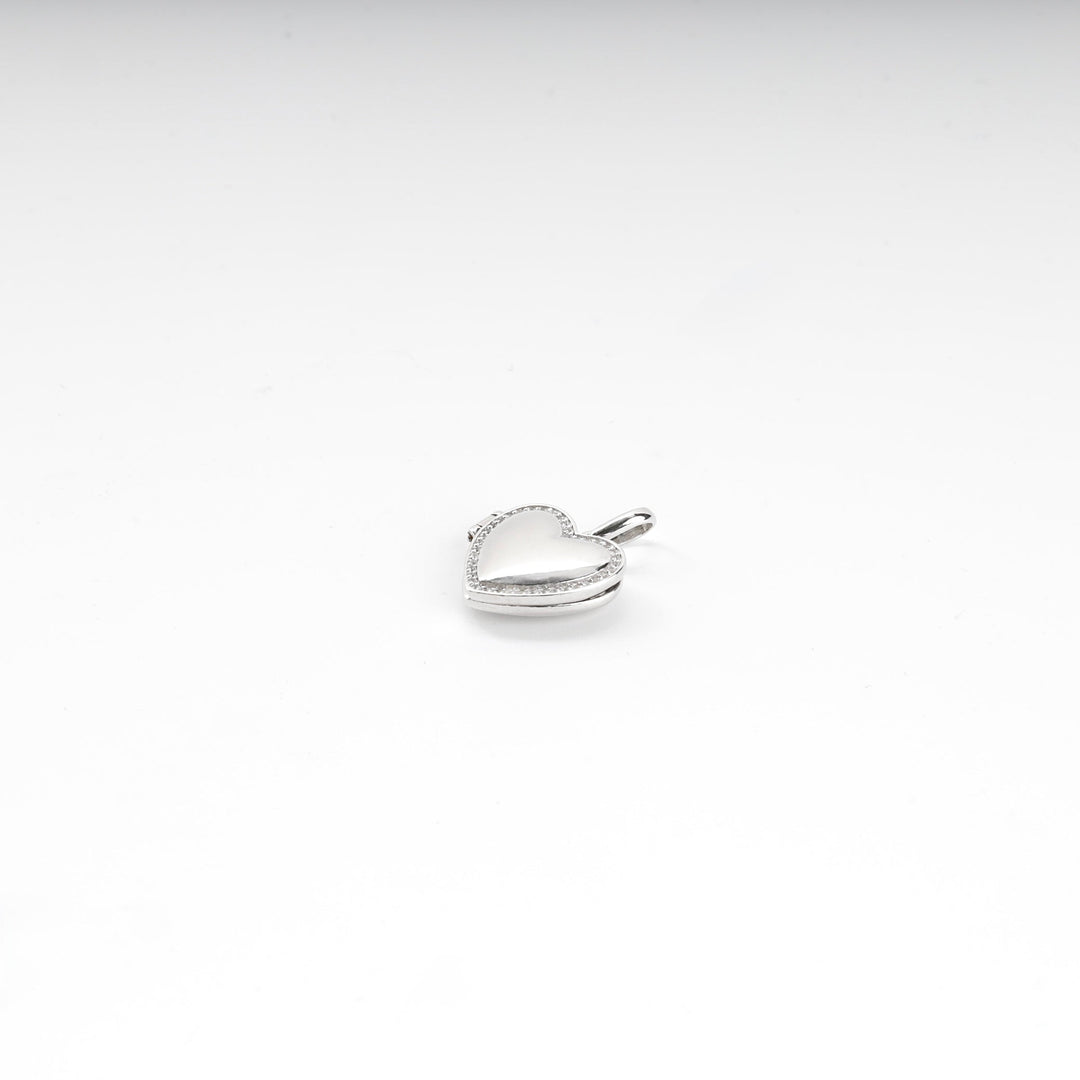 Silver 925 Cubic Zirconia Heart Locket Pendant | Ukrainian Jewelry