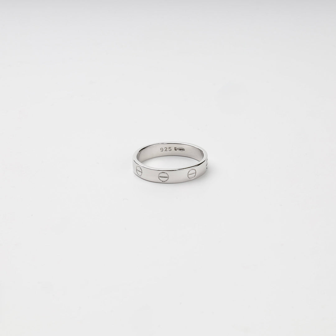 Rhodium-Plated Silver 925 Screw Motif Ring | Ukrainian Jewelry