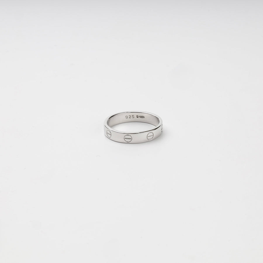 Rhodium-Plated Silver 925 Screw Motif Ring | Ukrainian Jewelry