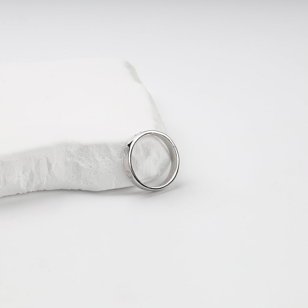 Rhodium-Plated Silver 925 Screw Motif Ring | Ukrainian Jewelry
