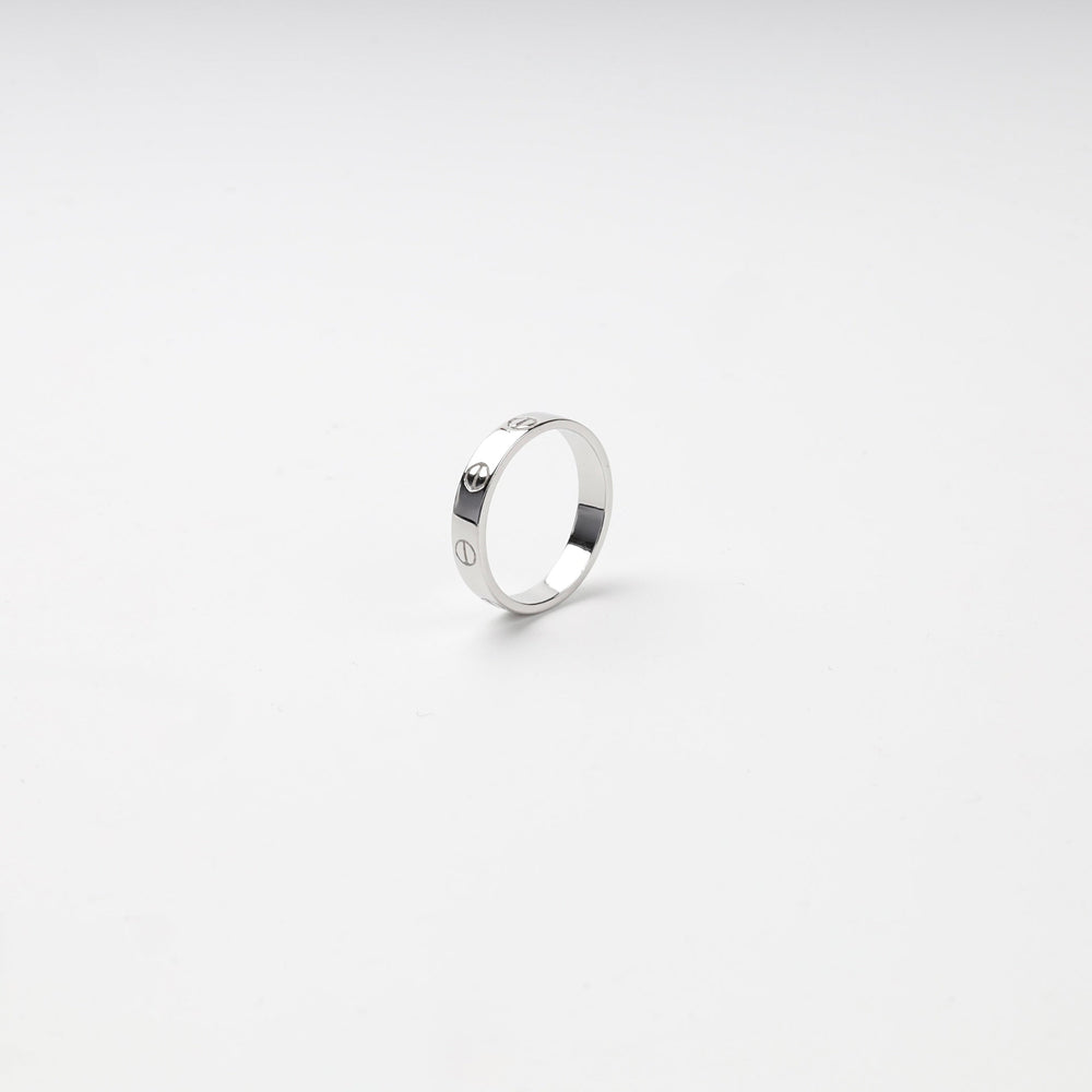 Rhodium-Plated Silver 925 Screw Motif Ring | Ukrainian Jewelry
